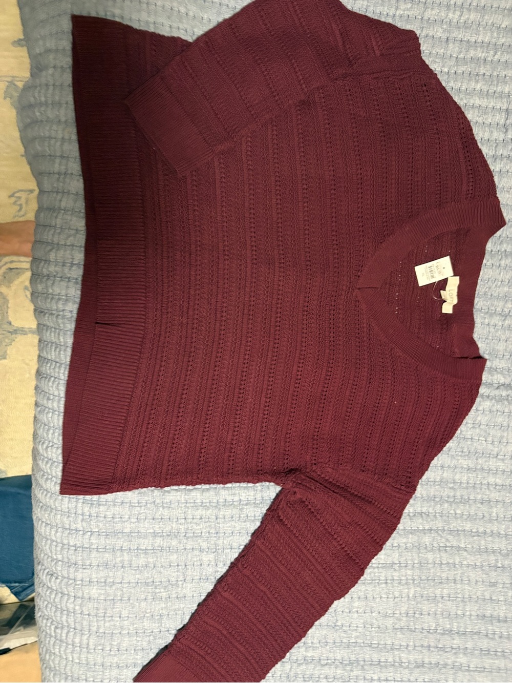 LOFT Maroon V-Neck Sweater